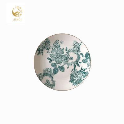 China Elegant style disposable wholesale restaurant flower design ceramic dish for wedding for sale