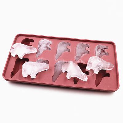 China 10 Grids Handmade Fondant White Bear Ice Cream Tray Silicone Mold Cake Pudding Viable Jelly Mold Making Mold for sale