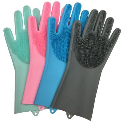 China Wholesale Cleaning Tools Wash Sweep Silicone Dishwashing Gloves Kitchen for sale