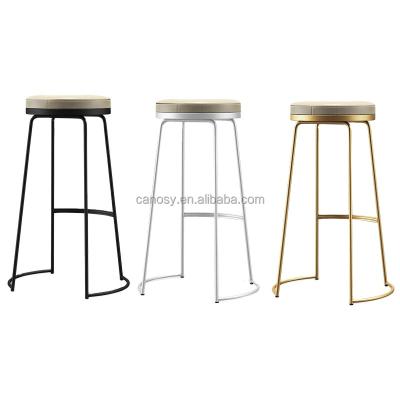 China 2023 New Furniture Products Modern Soft 75 65 Foot Metal Stool Bar Chair Bar Stools 55CM Counter For Kitchen for sale