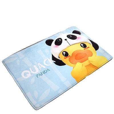 China Washable Little Yellow Duck Cartoon Thickened Non-slip Household Bathroom Sponge Mat Toilet Door Mat for sale