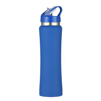 China Newly Viable Wholesale Custom Fashionable Curve Shape Stainless Steel Sports Water Bottle With Filp Top Lid And Straws For Outdoor Kids for sale