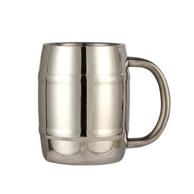 China Viable Wholesale Custom Double Wall Insulated Mug Stainless Steel Coffee Mug Drink With Handle For Travel Camping Beer Mug Tumbler for sale