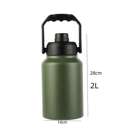 China PORTABLE One Gallon Vacuum Insulated Stainless Steel Water Sport Bottle Thermal Flasks & Thermoses Workout Beer Shaker With Handle for sale