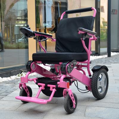 China JBH New Design Portable Pink Folding Electric Wheelchair for sale