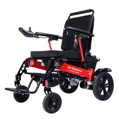 China Detachable rear frame set design with imported safe JBH D19 motor with high configuration health 4 wheels electric wheelchair supplies batteries for elderly people for sale