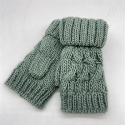 China Simple New Style Winter Knitted Gloves Logo Acrylic Material Fleece Lining Custom Made Keep Warm With Customized Logo for sale