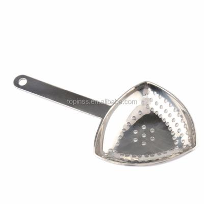 China Sustainable Design Stainless Steel Triangle Shape Cocktail Julep Strainer Heavy Filter for sale