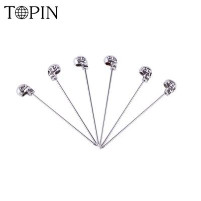 China Viable Classic Design Bartender Bar Accessories Stainless Steel Cocktail Picks With Skull-design Head for sale