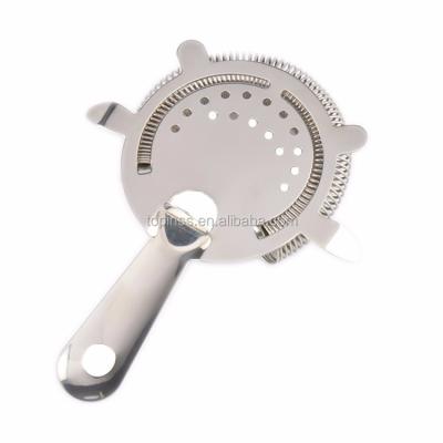 China Viable Classic Professional Design Stainless Steel Bartender Bar Accessories Cocktail Bar 4 Fork Strainer Filter for sale