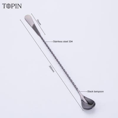 China Customized Popular Twisted Mixing Bartender Viable Size Stainless Steel Cocktail Mixer Measure Spoon for sale