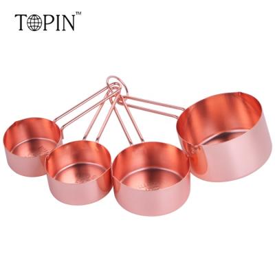 China Sustainable measuring cups set for cookware and rose small gold cooking measuring cup for sale