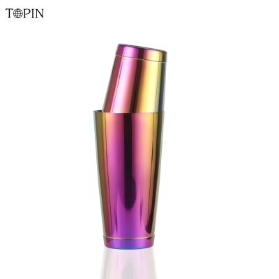 China Viable Amazon Success Wine Shaker Gift Iridescent Stainless Steel Cocktail Shaker 28oz Bar Set for sale