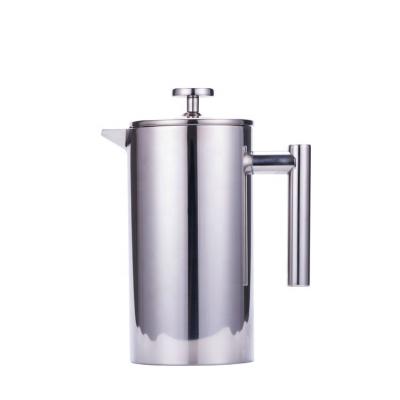 China Viable Popular Design Hot Selling Amazon Double-wall Stainless Steel Style Chest French Press Pot for sale