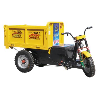 China Big Powerful Cargo Battery Top Tire Engineering Tricycle Three Wheels Dumper Truck Motor Electric Construction Tricycle for sale