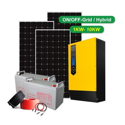 China Home Solar Power System 3000w 4000w 5000w 6kw Mini Home Solar Panel Set For Home With Lithium Battery for sale