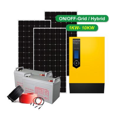 China One-stop Full Set Kit Energy Storage Hybrid Home Solar Power System 3kw 5Kva Lithium Batteries For 12v Solar Systems for sale