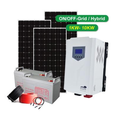 China 1kw 3kw 5kw 8kw 10kw custom home wattage off grid solar power system solar panel kit 5000w for home solar system price 10000w for sale