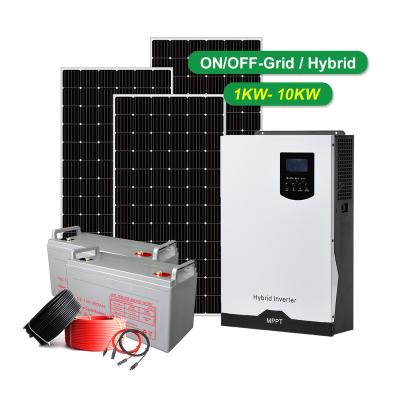 China Factory Price Off-Grid/On-Grid/Hybrid Solar Power System 3KW 5KW 8KW 10KW Solar Inverter Gel/Home Lithium Battery for sale