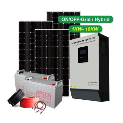 China Home Complete Set 3Kw 5Kw 8KW 10Kw Solar Panels 5000W On Grid Solar System 5000 Watt Solar Power System For Home Use for sale