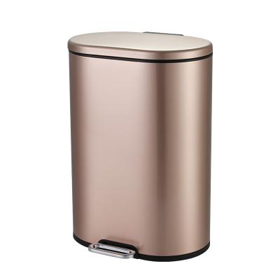 China Sustainable Size Customization 4.5L / 5.5L / 6.5L Red Round Tough Sleek Profile Step-on Bin With Self Changing Bag for sale