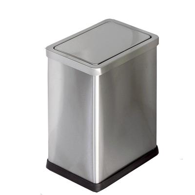 China Rolling Type Wholesale Trash Can Easybin Waste Bin Gap Bin Stainless Steel Square Cover Tilting Trash Can for sale