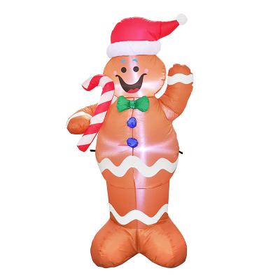 China Christmas 1.5 Meters Wire The Lightweight Inflatable Gingerbread Man for Indoor and Outdoor Christmas Decoration for sale