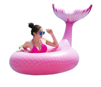 China Women Custom Lengthen 210cm Water Toys Inflatable Mermaid Tail Swimming Ring For Adult for sale