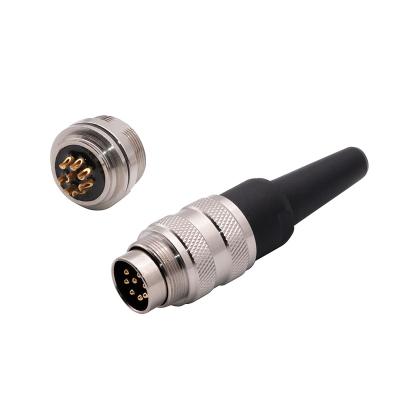 China M16 Automotive Straight Male Female Connector C091 Front Plug 4 6 8 Pin J09 M16 Panel Mount Connectors for sale