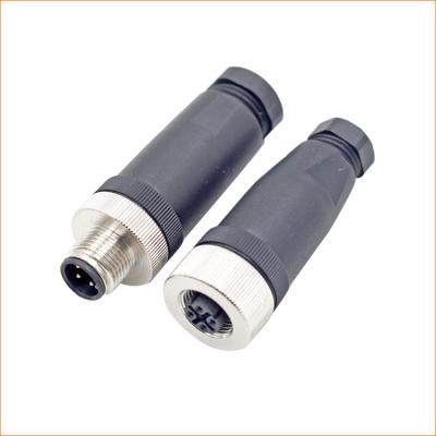 China M12 Automotive 4 Pin Connector Male Female Overmould Staight M12 A B D Code Connector for sale