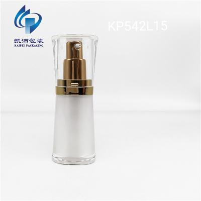 China Cheap Plastic Skin Care Lotion Spray Cream Bottle 1/2 Ounce KP542L15 For Eye Serum Acrylic Pump Bottle 15ml for sale