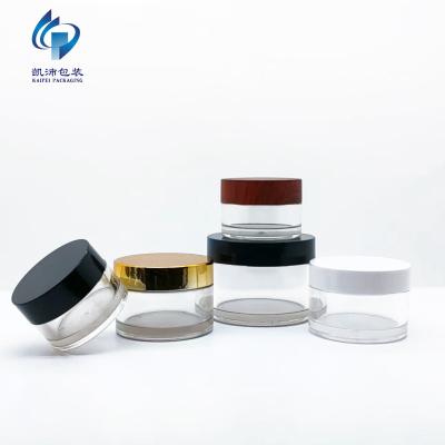 China Wholesale Cosmetic 5ml Round Transparent Plastic Empty Skin Care Cosmetics Acrylic Container KP523J5 Jar Jar Body Scrub PETG Jar for sale