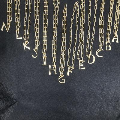 China 2021 new arrivals letters brass paperclip necklace letter pendant necklace clavicle necklace for sale