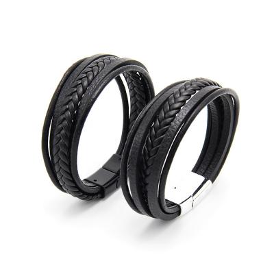 China wholesale leather bracelet genuine braided for men for sale