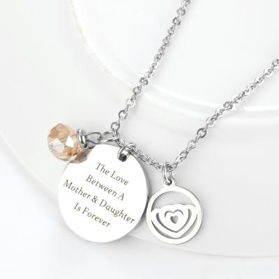 China Wholesale New Design The Love Between Mother And Daughters Necklace Titanium Steel for sale