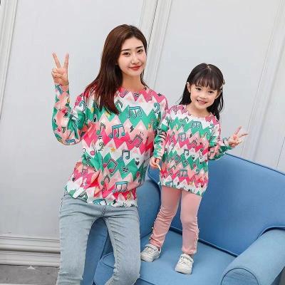 China 2022 New Cotton Tops Women's Anti-pilling Family Clothing Matching Exclusive Clothes For Mommy And Me for sale