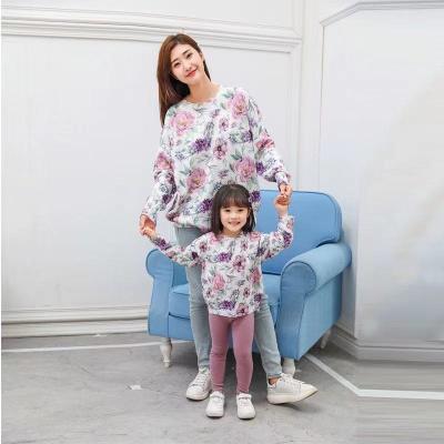 China Anti-pilling Fashionable Fabric 5x Comfort Plus Size Women's Cotton Autumn Mother and Daughter Clothing Set for sale