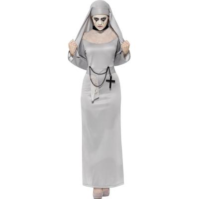 China Antibacterial European silver cosplay costume ladies demon nun costume Halloween cosplay costume for sale