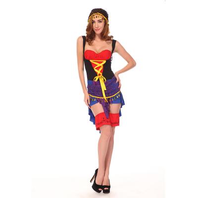 China Polyester Girls Halloween Milk Silk Cosplay Gypsy Diviner Dresses for sale