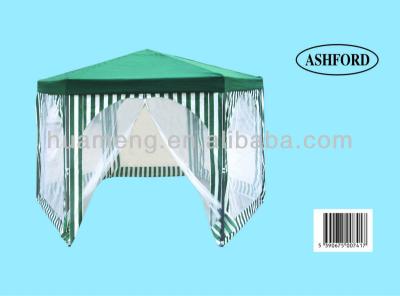 China POLY hexagonal shade gazebo awning with mosquito net for sale