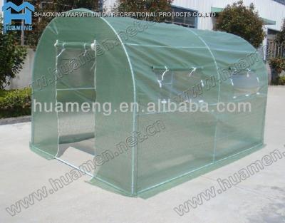 China Easily Assembled Easy Installed Translucency Mesh PE Greenhouse With Rolling Up Door for sale