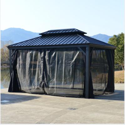 China Weather Resistant Aluminum Steel Roof Hard Top Gazebo 3x4.2m Gazebo 10x13ft Permanent Pavilion Home for sale