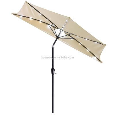 China Half Wall Balcony 9ft Outdoor Outdoor Furniture LED Patio Umbrella 2.7m for sale