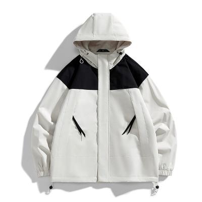 China Good quality QUICK DRY men coated patchwork color anorak vintage style drawstring tooling jacket customized rise clothing unisex for sale