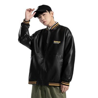 China Autumn Wholesale Leather Jacket Baseball Bomber Jacket new print high quality viable style plus size for men for sale