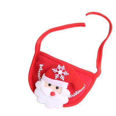 China Dog Cat Pet Christmas Hat Saliva Towel Bib Autumn And Winter Sustainable Clothes Dressing Supplies for sale