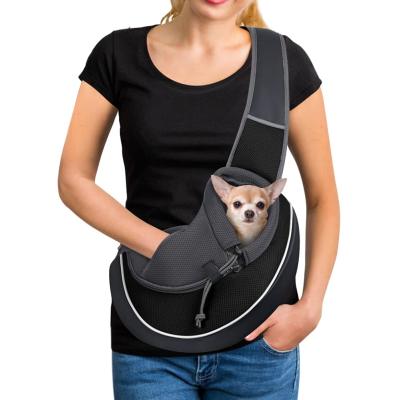 China Breathable Mesh Hand Free Adjustable Dog Satchel Carrier Sling Carrier Bag Papoose Cross - Body For Small Medium Dog Cat Rabbit for sale