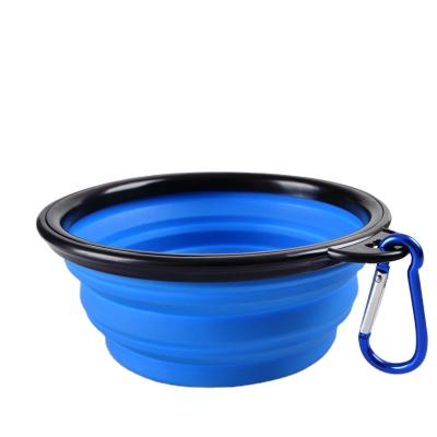 China Customized High Quality Collapsible Silicone Dog Bowl Non-automatic Portable Collapsible Water Rolls Travel Pet Bowl for sale