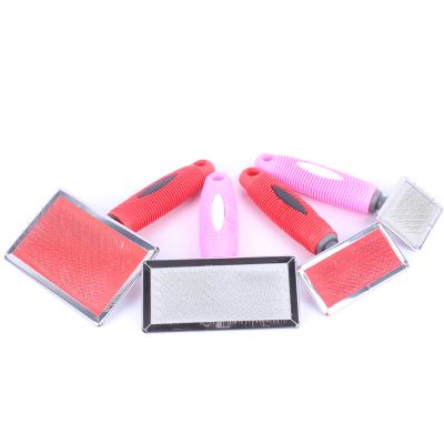 China Wholesale Super Comfortable Soft Plastic Needle Comb Stocked Red Plastic Handle for sale