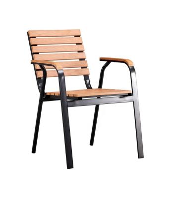 China Electrophoresis Rust Protection PP Seat Metal Frame Modern Outdoor Garden Chair Lounge Chair for sale